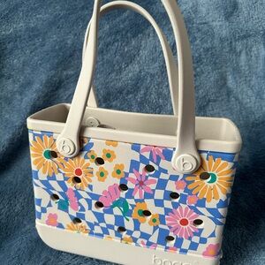 Like new! Bitty bogg bag in blue saffron called Check-er Out